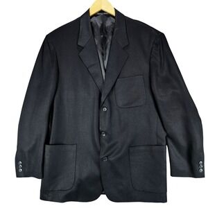Barrington Sport Coat 44R Men Black‎ 100% Tencel Suit Jacket Blazer READ
